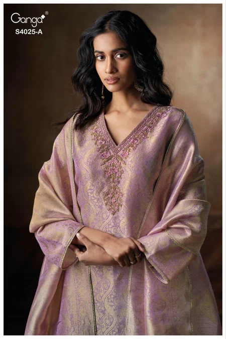 Arelia 4025 By Ganga Bemberg Silk Online Designer Salwar Suits Wholesale